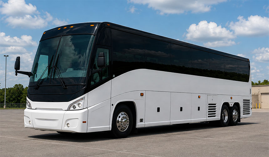56-passenger charter bus available for charter in Lafayette, LA